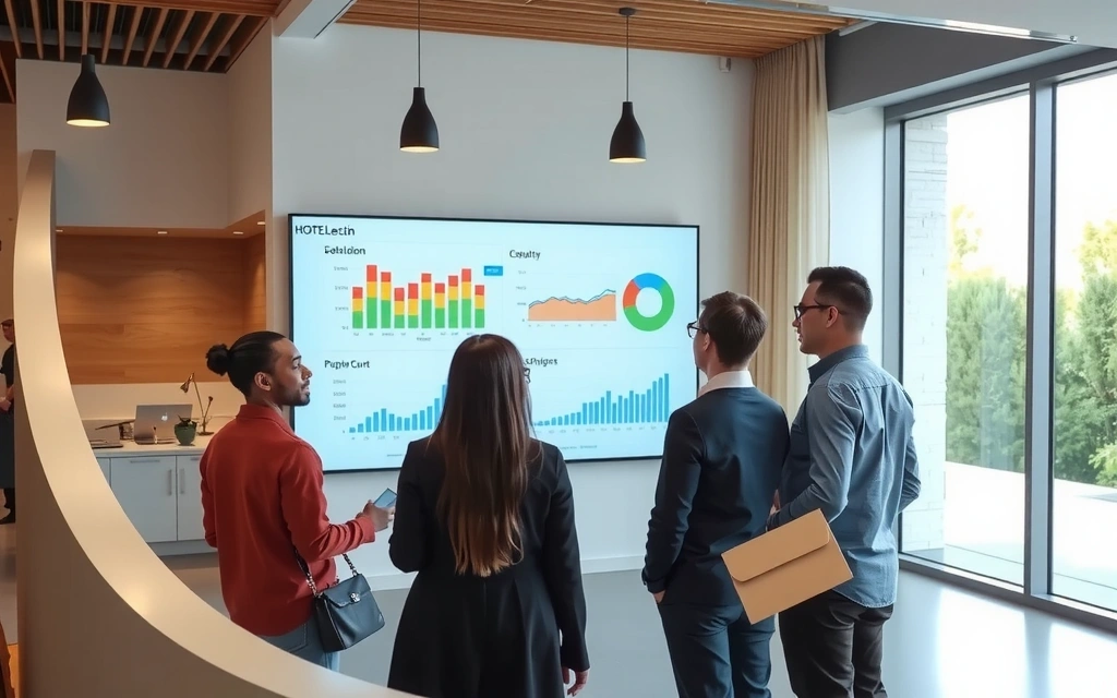 Team collaborating in a modern office