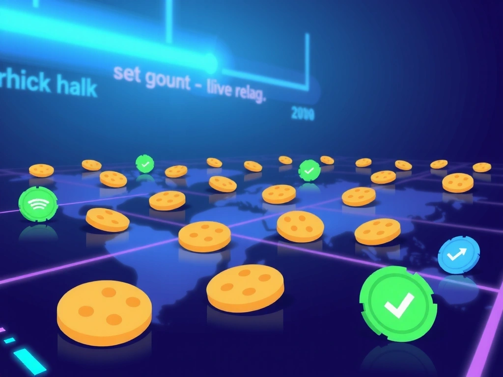 Illustration of various types of cookies on a digital interface, representing website tracking technologies