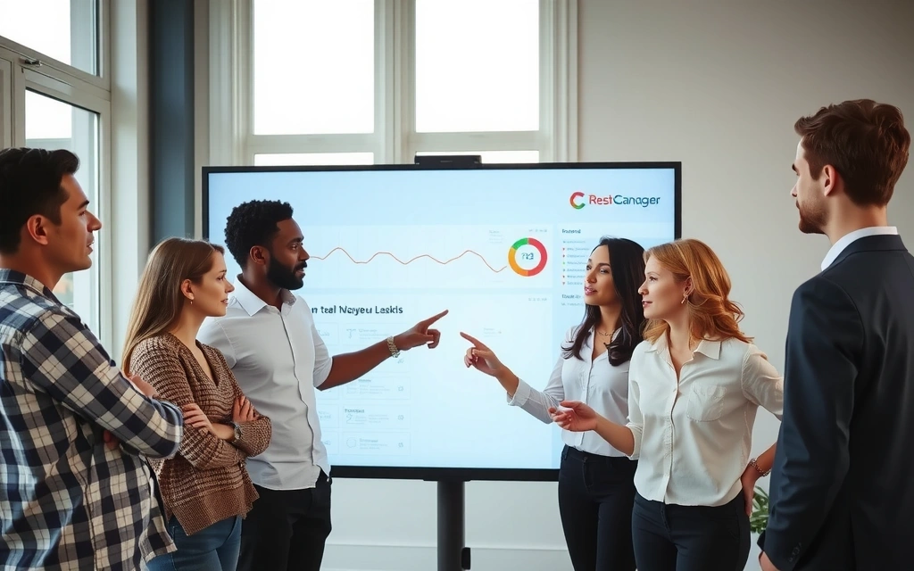 A diverse team of ChannelManagerPro experts collaborating in a modern office environment.